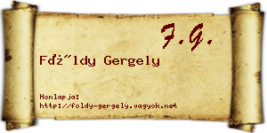 Földy Gergely névjegykártya